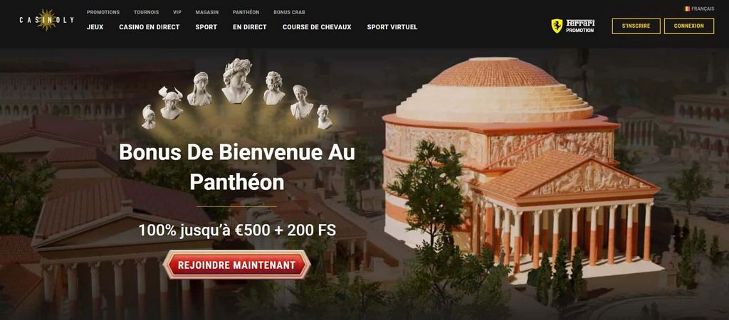 Casinoly 500 euros + 200 tours gratuits